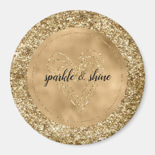 Aimant Gold Confetti Parties scintillant Coeur