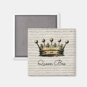 Aimant Gold Crown Royal Queen Bee Linen Chic Fun