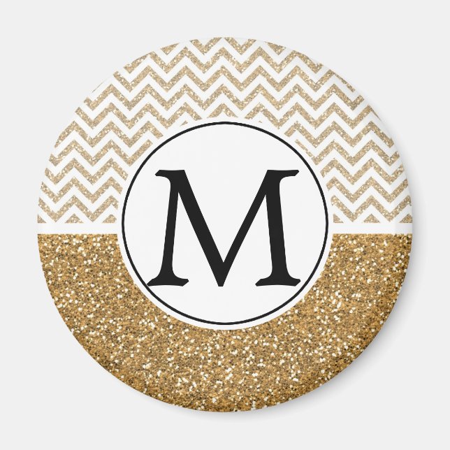 Aimant Gold Glam Faux Parties scintillant Chevron (Devant)