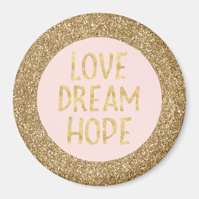 Aimant Gold Glam Parties scintillant Sparkle Glitz Love D (Devant)
