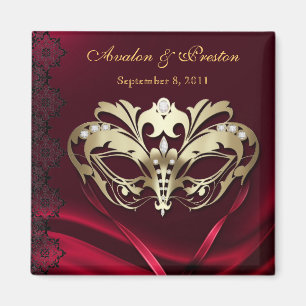 Aimant Gold Masquerade Rouge Enregistrer l'aimant Date