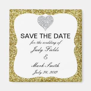 Aimant Gold Parties scintillant Diamond Coeur Économisez