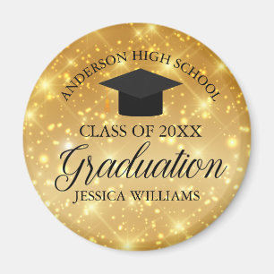 Aimant Gold Sparkle Graduation Chic Custom 2024 Keepsaké