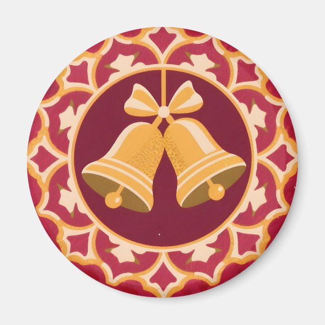 Aimant Golden Bells in a Circular Frame (Devant)