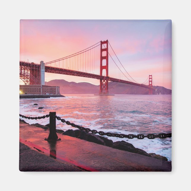 Aimant Golden Gate Bridge, photo pittoresque, (Devant)