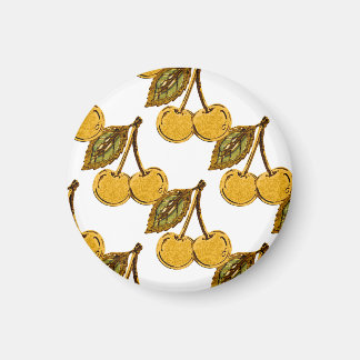 Aimant Golden Metallic Cherries Pattern
