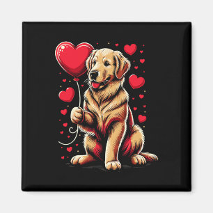 Aimant Golden Retriever Chien Valentine's Day Chien propr