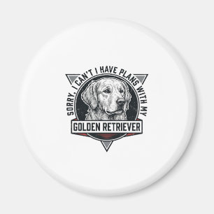 Aimant Golden Retriever Désolé j'ai des projets Amoureux 
