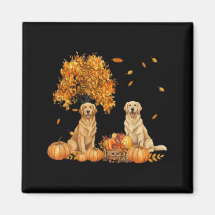 Aimant Golden Retriever Feuille D'automne Chien Halloween