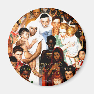 Aimant Golden Rule (Do to other) par Norman Rockwell