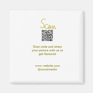 Aimant Golden Scan QR code parties scintillant simple élé
