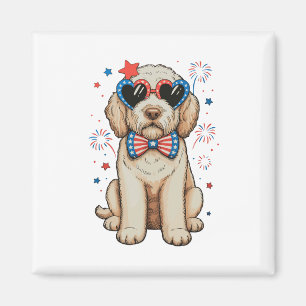 Aimant Goldendoodle chien 250e anniversaire patriotique