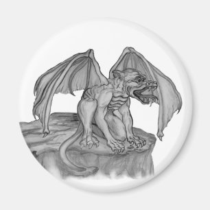 Aimant GOLEM - Gargoyle noir et blanc