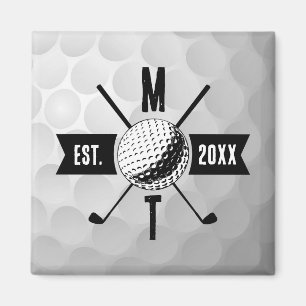 Aimant Golf Ball Texture & Club Premier Monogramme