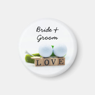 Aimant Golf mariage marié marié club de golf balle de gol