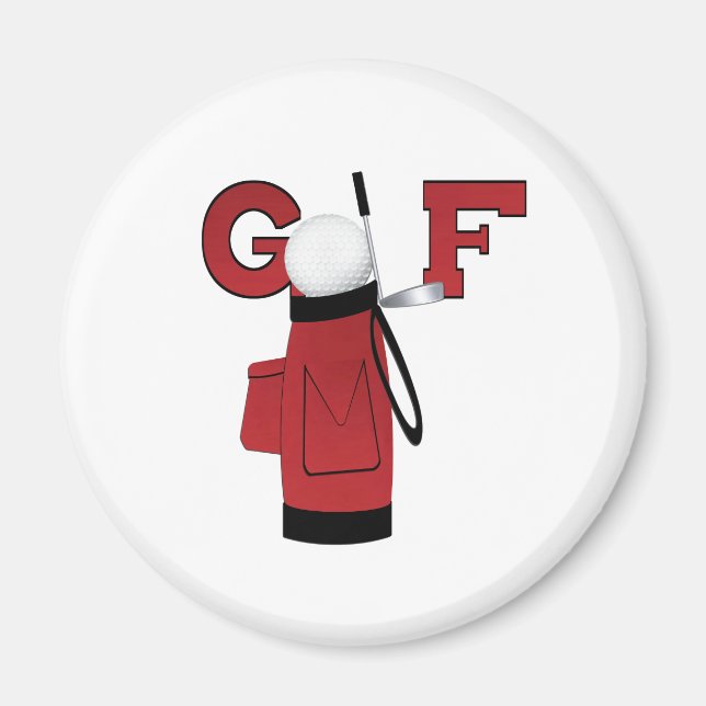 Aimant Golf Rouge Bag Golf (Devant)