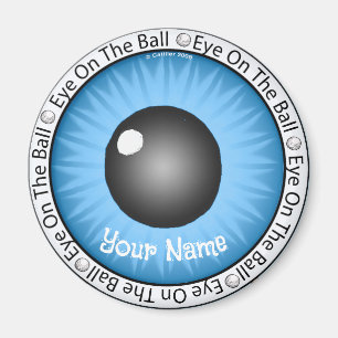 Aimant Golfeur Bleu OEil sur le ballon