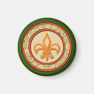 Aimant Gombo d'amour de Neon Fleur de Lis Peace