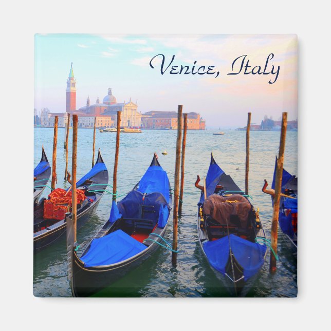 Aimant Gondolas Sur Le Canal De La Giudecca - Venise, Ita (Devant)