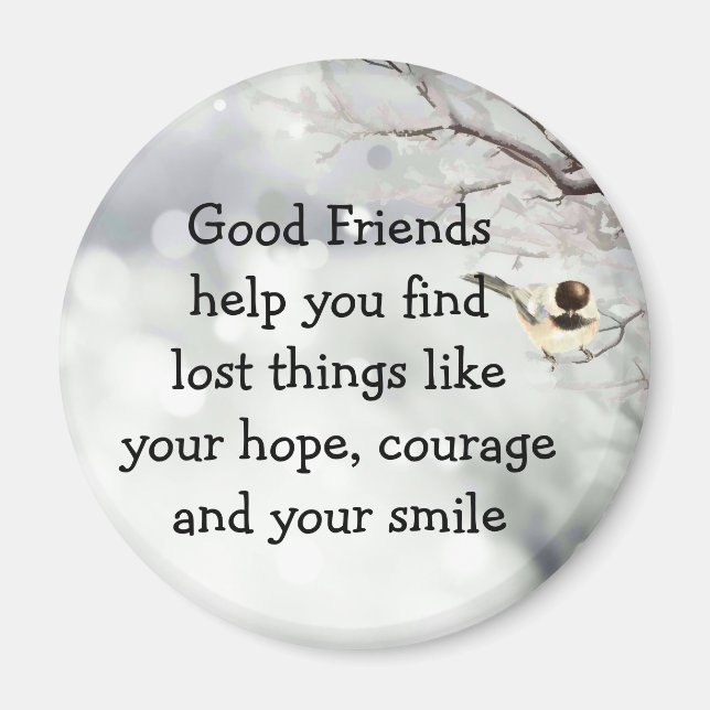 Aimant Good Friends Friendship Citation mignonne Oiseau A (Devant)