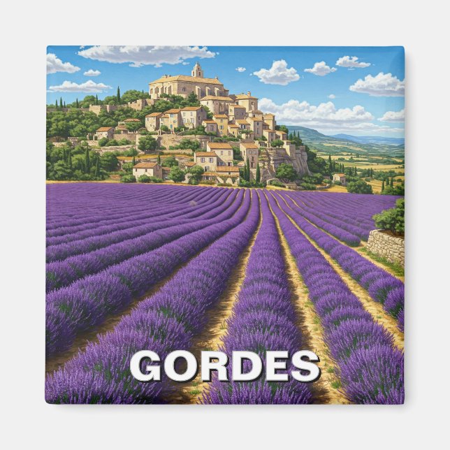 Aimant Gordes France Travel Lavender (Devant)