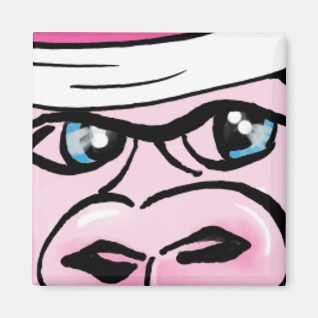 Aimant Gorille rose avec Sweat (Devant)