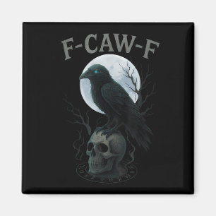 Aimant Gothique Corbeau noir F-caw-f Corbeau crâne Lune H