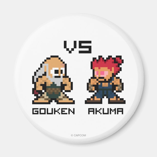 Aimant Gouken VS Akuma 8 bits (Devant)