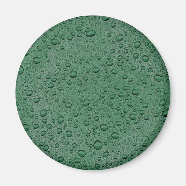 Aimant gouttelettes d'eau vertes (Devant)