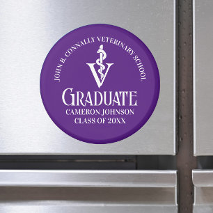 Aimant Graduation à l'école vétérinaire pourpre personnal