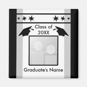 Aimant Graduation en noir, blanc et gris (cadre photo)