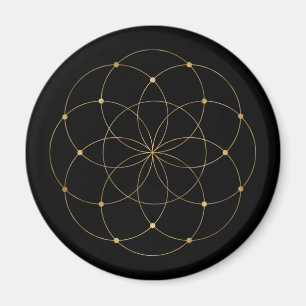 Aimant Graine d'or simple de vie Géométrie sacrée