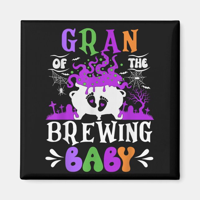 Aimant Gran Of The Brewing Baby Grandma To Be Halloween  (Devant)