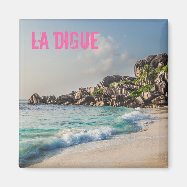 Aimant Grand Anse Seychelles La Digue Beach cadeau (Devant)