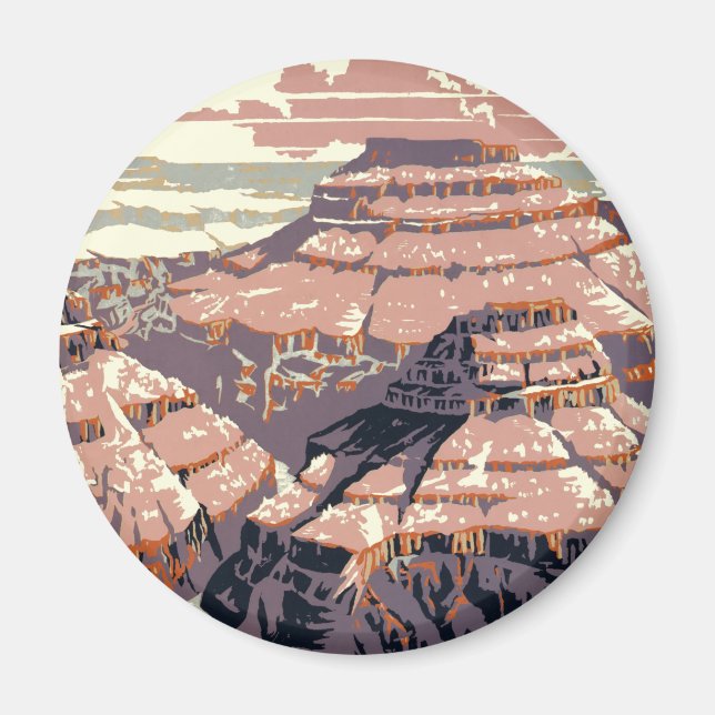 Aimant Grand Canyon Western Graphic Art American (Devant)