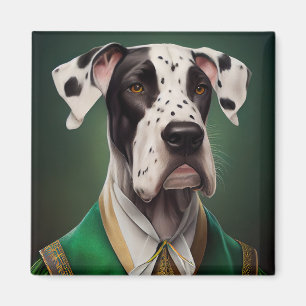 Aimant Grand Danois en robe de la Saint-Patrick