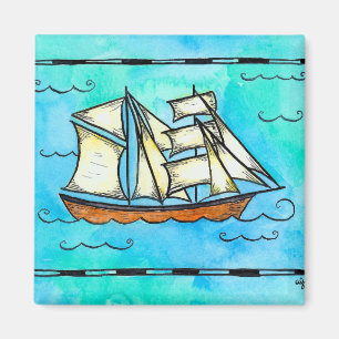 Aimant grand de bateau - bateau de pirate de