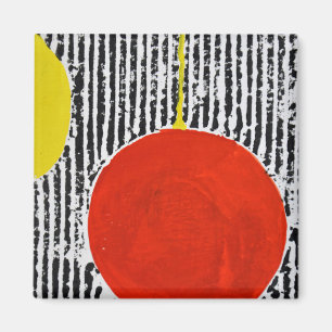 Aimant Grand endroit Red Sun avec bandes noires