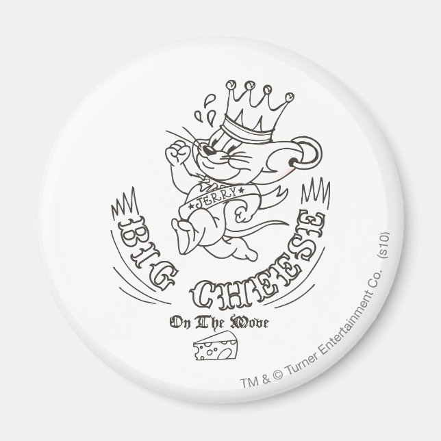 Aimant Grand Fromage Jerry Sur La Lune 1 (Devant)