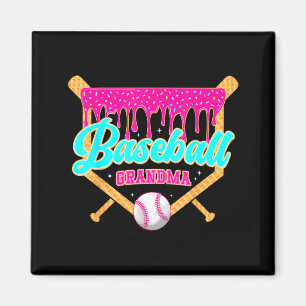 Aimant Grand-mère de baseball Crème glacée Goutte Joueuse