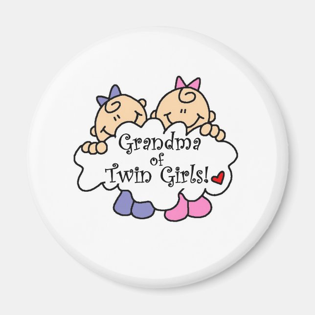 Aimant Grand-mère de filles jumelles (Devant)