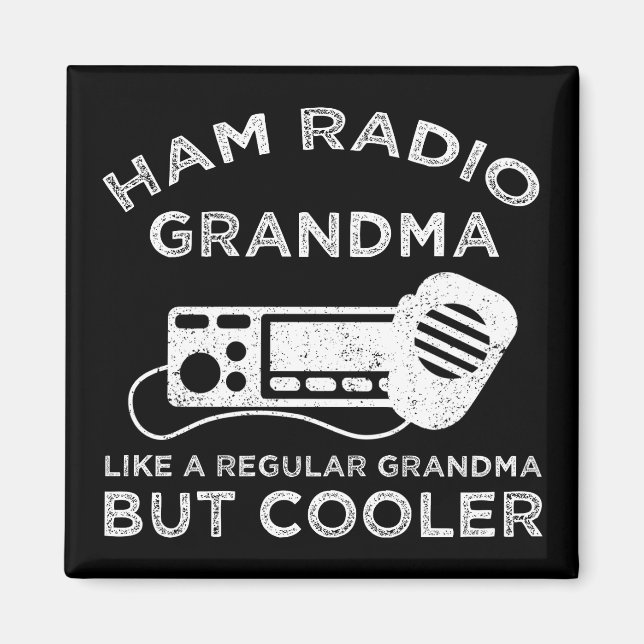 Aimant Grand-mère de la radio de jambon comme grand-mère  (Devant)
