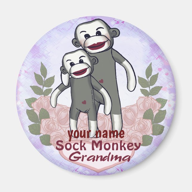 Aimant Grand-mère de singe de Sock (Devant)