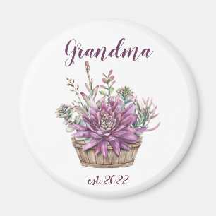 Aimant Grand-mère PERSONNALISABLE Date - Première fois Gr