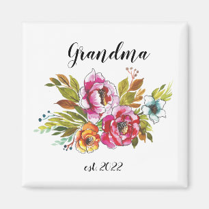 Aimant Grand-mère PERSONNALISABLE Date - Première fois Gr