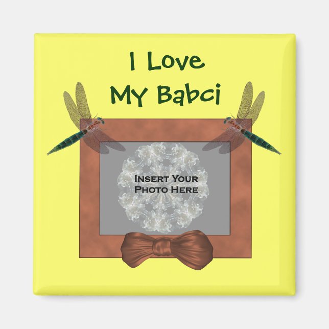 Aimant Grand-mère polonaise Aime Mon Babci Dragonfly Phot (Devant)