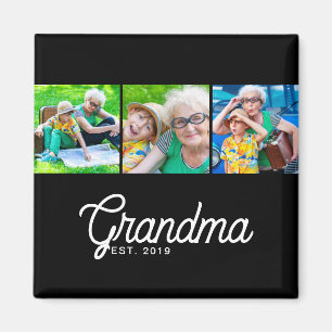 Aimant Grand-mère Script Black 3 Photo