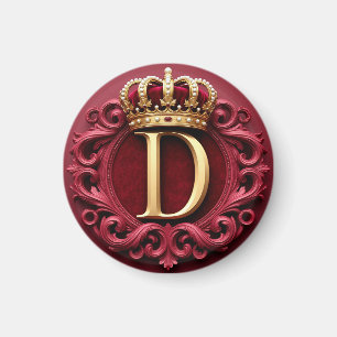 Aimant Grand Monogramme D sur Velours Rouge