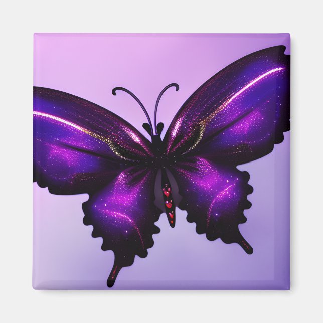 Aimant Grand Papillon Violet (Devant)