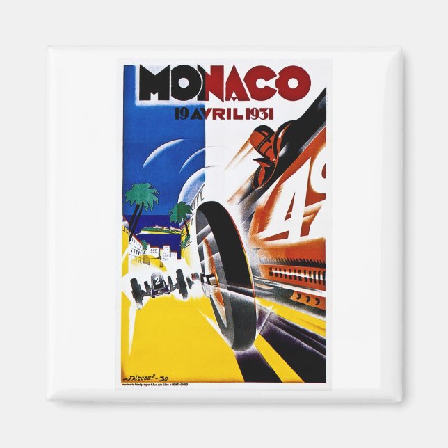 Aimant Grand Prix de Monaco 1931 - Poster de course Vinta (Devant)